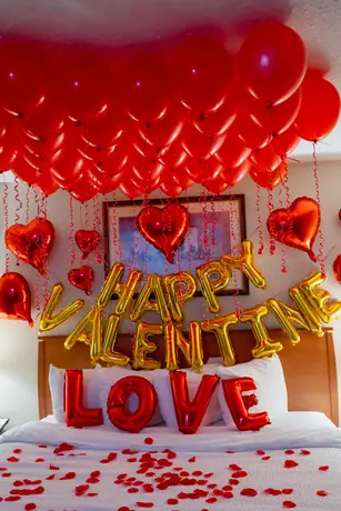 Red Valentine floral backdrop